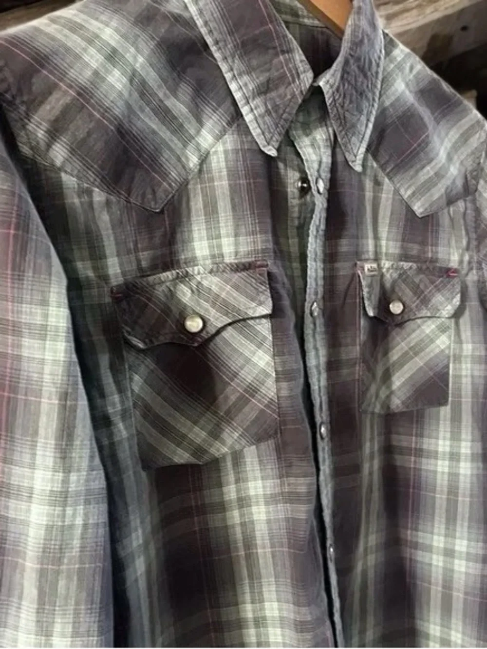 🍬Men's Plaid Western Shirt - Gray/Olive